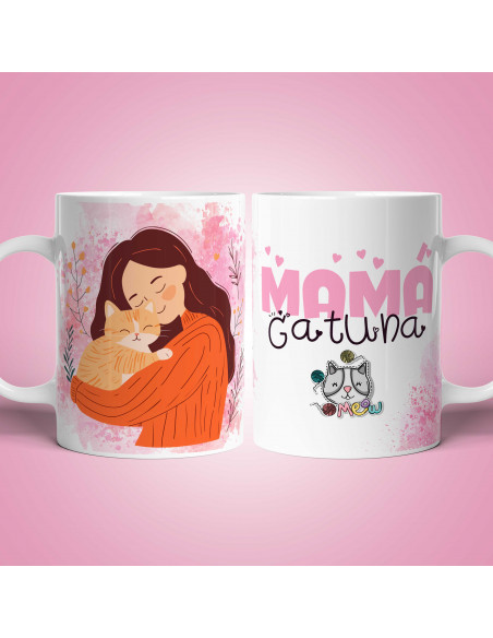 PLANTILLAS PARA TAZAS MAMÁ GATUNA DIA DE LA MADRE