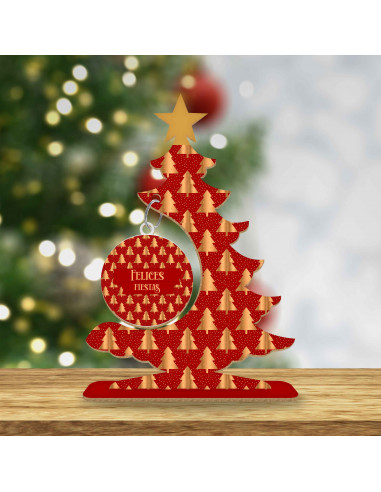 ARBOLITOS NAVIDAD EN ROJO Y DORADO