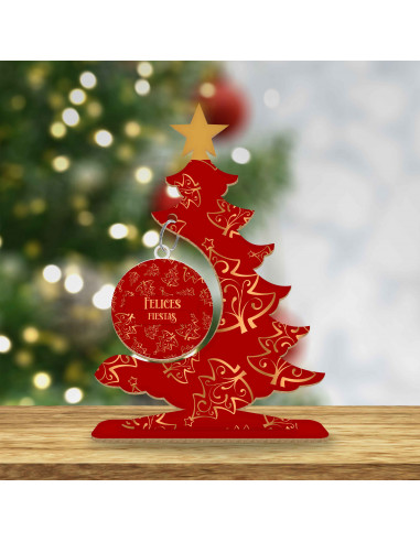 ARBOLITOS NAVIDAD EN ROJO Y DORADO