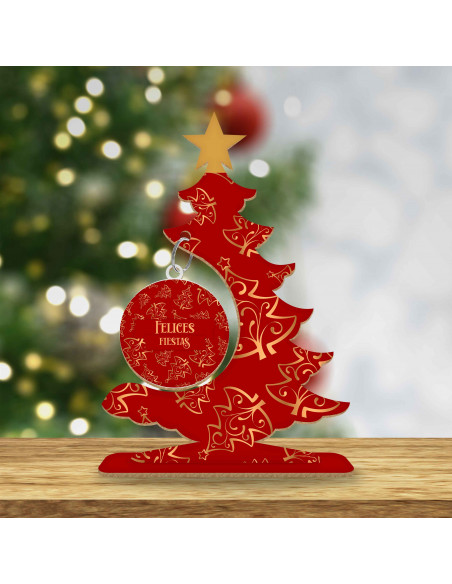 ARBOLITOS NAVIDAD EN ROJO Y DORADO