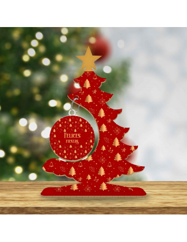 ARBOLITOS NAVIDAD EN ROJO Y DORADO
