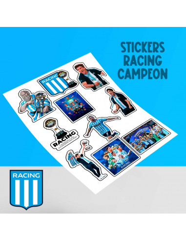 PLANTILLAS STICKERS RACING CAMPEON...
