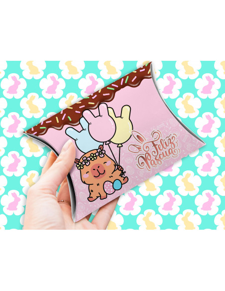 CAJA ALMOHADA PASCUA CAPYBARA CARPINCHO