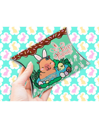 CAJA ALMOHADA PASCUA CAPYBARA CARPINCHO
