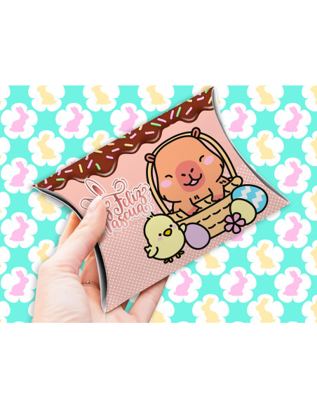 CAJA ALMOHADA PASCUA CAPYBARA CARPINCHO