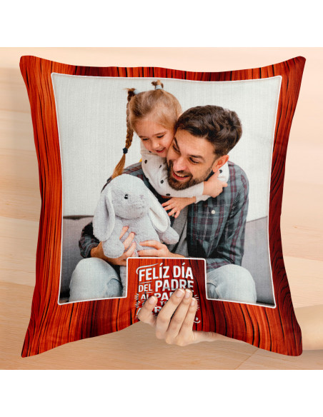 PLANTILLAS ALMOHADONES ESTILO MADERA DÍA DEL PADRE FOTOS 2025