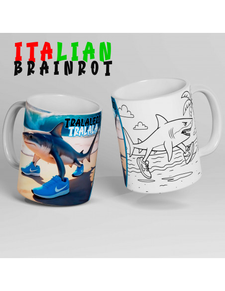 PLANTILLAS TAZAS COLOREAR MEMES BRAINROT ITALIANOS