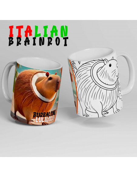 PLANTILLAS TAZAS COLOREAR MEMES BRAINROT ITALIANOS