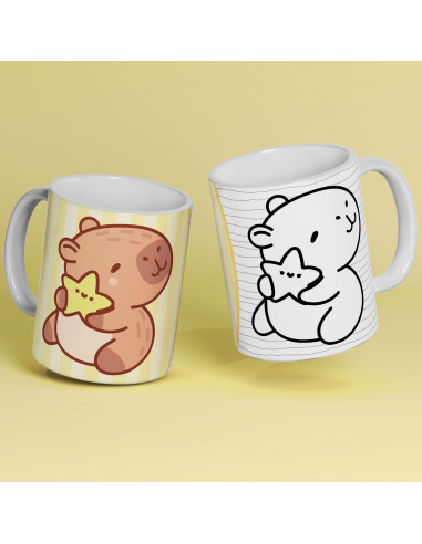 PLANTILLAS TAZAS COLOREAR CAPYBARA...