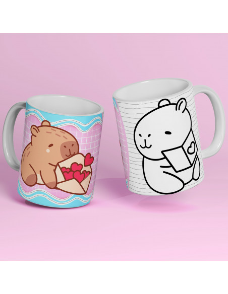 PLANTILLAS TAZAS COLOREAR CAPYBARA CAPIBARA CARPINCHO