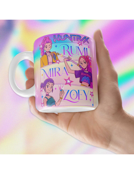 PLANTILLAS TAZAS GUERRERAS K POP DEMON HUNTERS