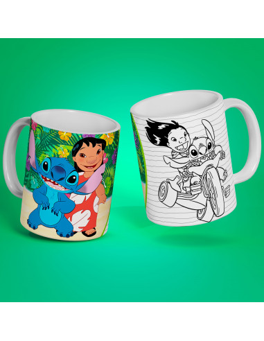 PLANTILLAS TAZAS COLOREAR STITCH