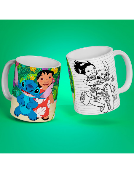 PLANTILLAS TAZAS COLOREAR STITCH