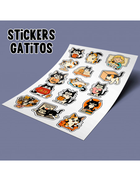 PLANTILLAS STICKERS GATITOS