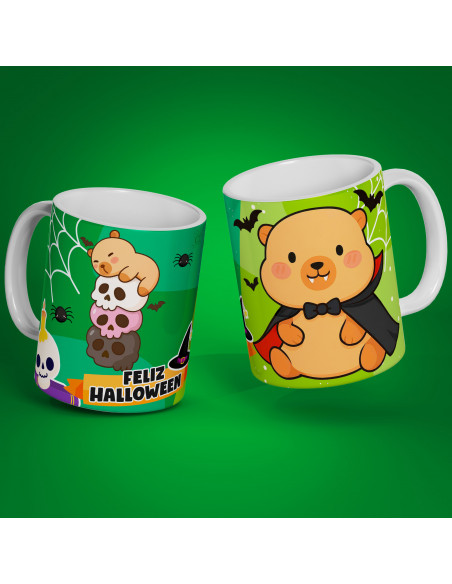 PLANTILLAS TAZAS HALLOWEEN CAPYBARA CAPIBARA CARPINCHO