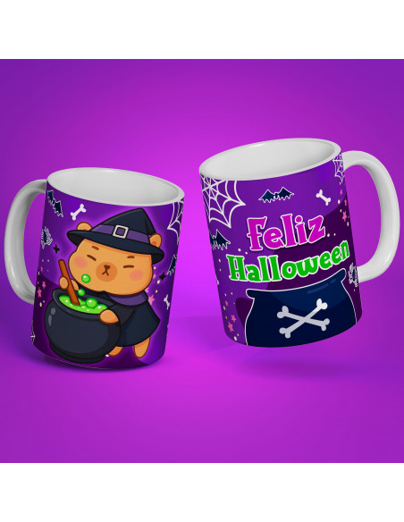 PLANTILLAS TAZAS HALLOWEEN CAPYBARA CAPIBARA CARPINCHO