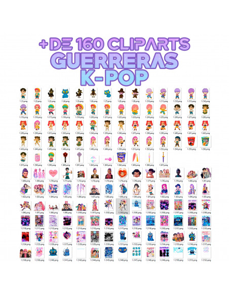 PACK DE CLIPARTS Y FONDOS DE GUERRERAS K POP DEMON HUNTER