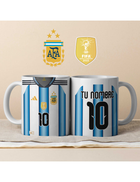 PLANTILLA TAZA CAMISETA TITULAR ARGENTINA MUNDIAL 2026