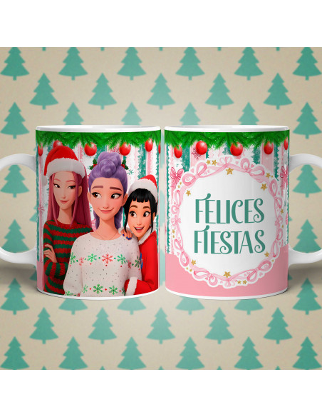 PLANTILLAS TAZAS NAVIDAD GUERRERAS K POP DEMON HUNTERS