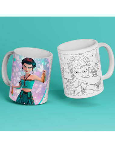 PLANTILLAS TAZAS GUERRERAS K POP...