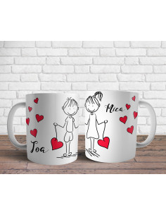 Tazas Parejas Dibujitos -...