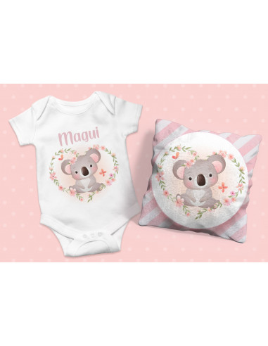 ALMOHADONES +  BODY ANIMALITOS BEBE NENA