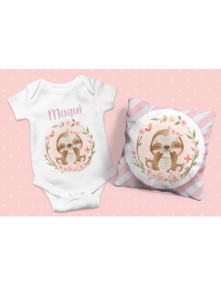 ALMOHADONES +  BODY ANIMALITOS BEBE NENA