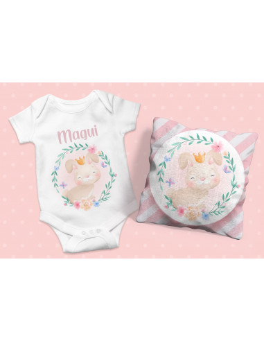 ALMOHADONES +  BODY ANIMALITOS BEBE NENA
