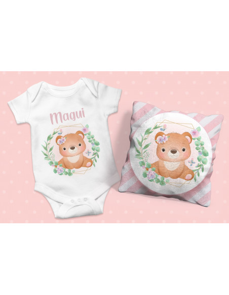 ALMOHADONES +  BODY ANIMALITOS BEBE NENA