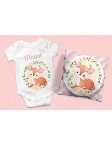 ALMOHADONES +  BODY ANIMALITOS BEBE NENA