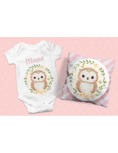ALMOHADONES +  BODY ANIMALITOS BEBE NENA