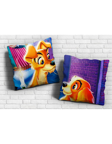 PAREJA PERSONAJES TAZA+ALMOHADON