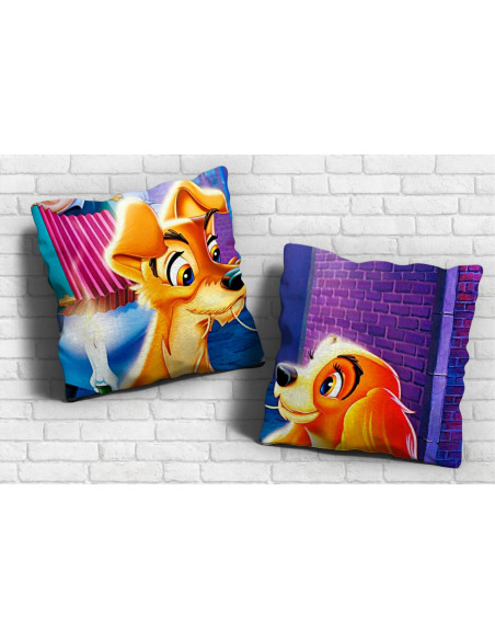 PAREJA PERSONAJES TAZA+ALMOHADON