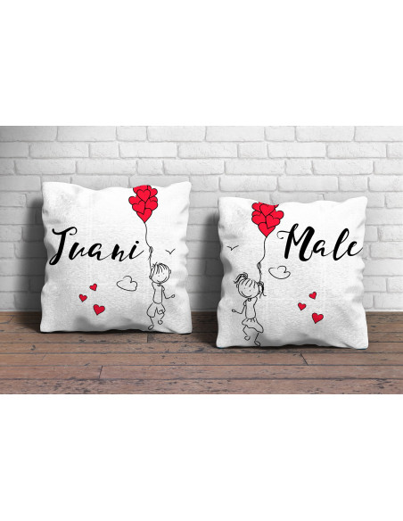 Almohadón Pareja Dibujitos - San Valentín