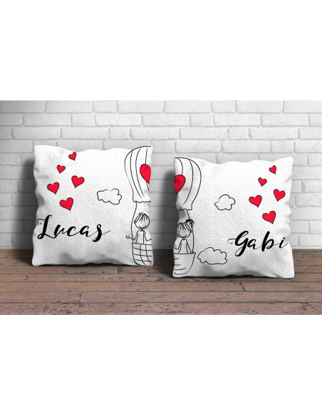 Almohadón Pareja Dibujitos - San Valentín