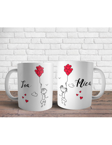 Tazas Parejas Dibujitos - San Valentín