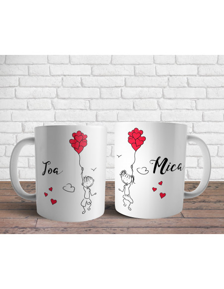 Tazas Parejas Dibujitos - San Valentín