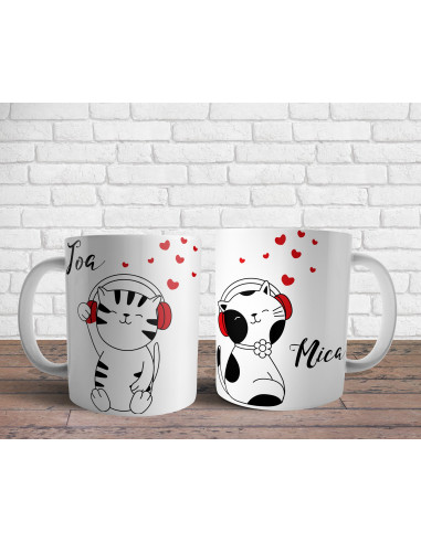 Tazas Parejas Dibujitos - San Valentín
