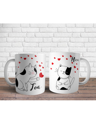 Tazas Parejas Dibujitos - San Valentín