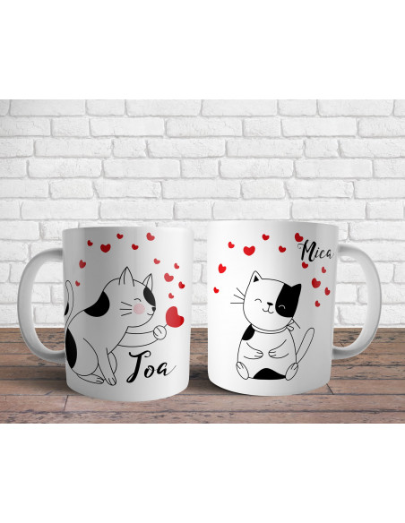 Tazas Parejas Dibujitos - San Valentín