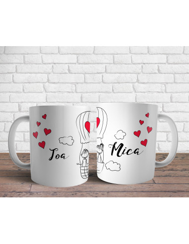 Tazas Parejas Dibujitos - San Valentín