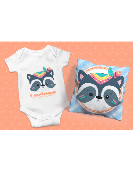 ALMOHADONES + BODY ANIMALITOS TRIBAL NENE