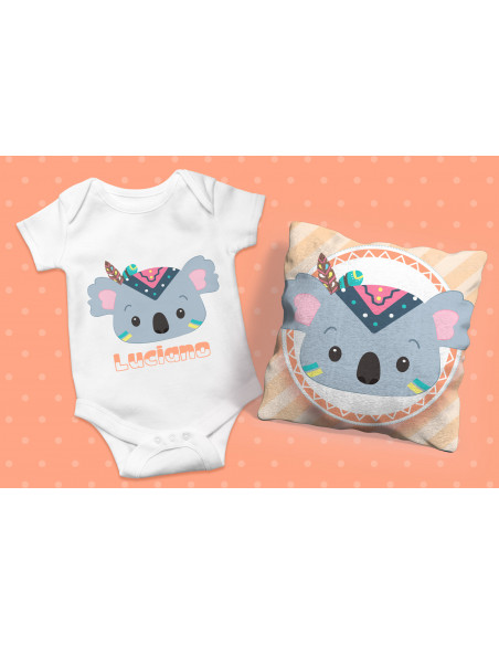 ALMOHADONES + BODY ANIMALITOS TRIBAL NENE