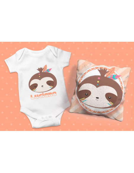 ALMOHADONES + BODY ANIMALITOS TRIBAL NENE