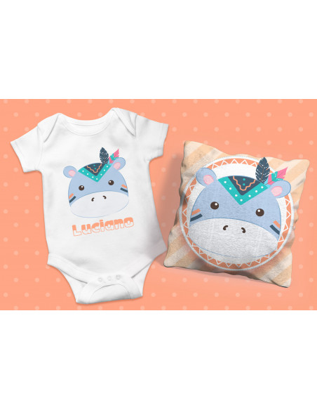 ALMOHADONES + BODY ANIMALITOS TRIBAL NENE