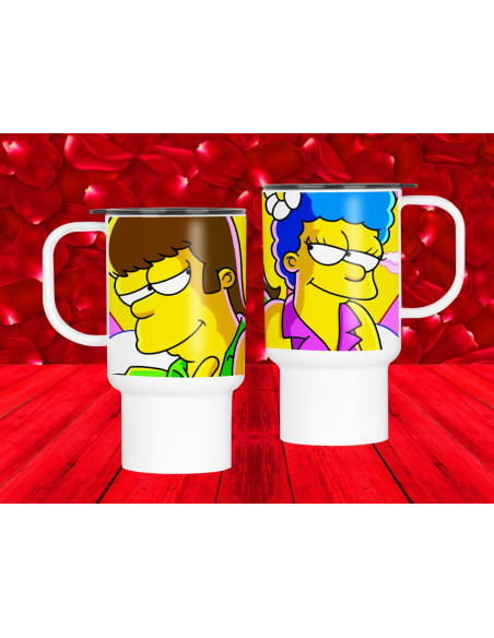 TAZAS PAREJA SIMPSON SAN VALENTIN AMOR