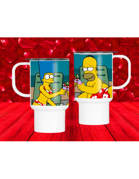 TAZAS PAREJA SIMPSON SAN VALENTIN AMOR