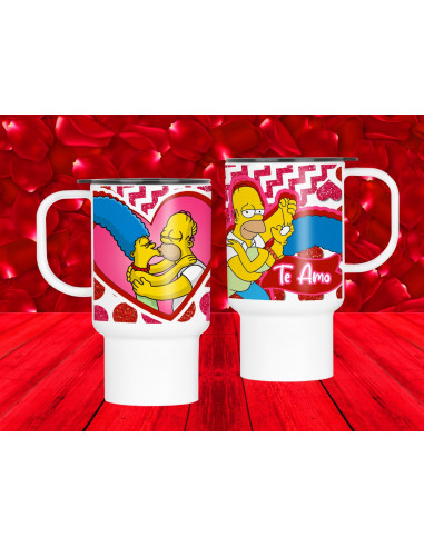 TAZAS PAREJA SIMPSON SAN VALENTIN AMOR