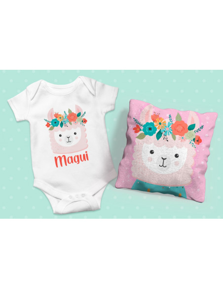 ALMOHADONES +  BODY ANIMALITOS FLORES