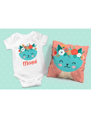 ALMOHADONES +  BODY ANIMALITOS FLORES